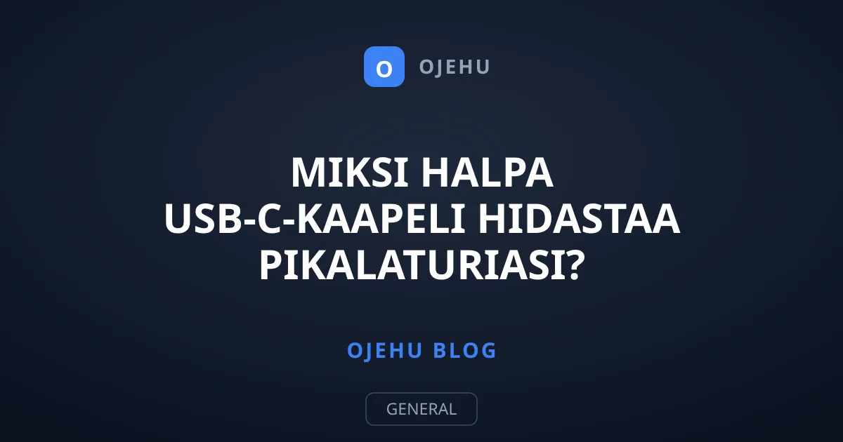Miksi halpa USB-C-kaapeli hidastaa pikalaturiasi?